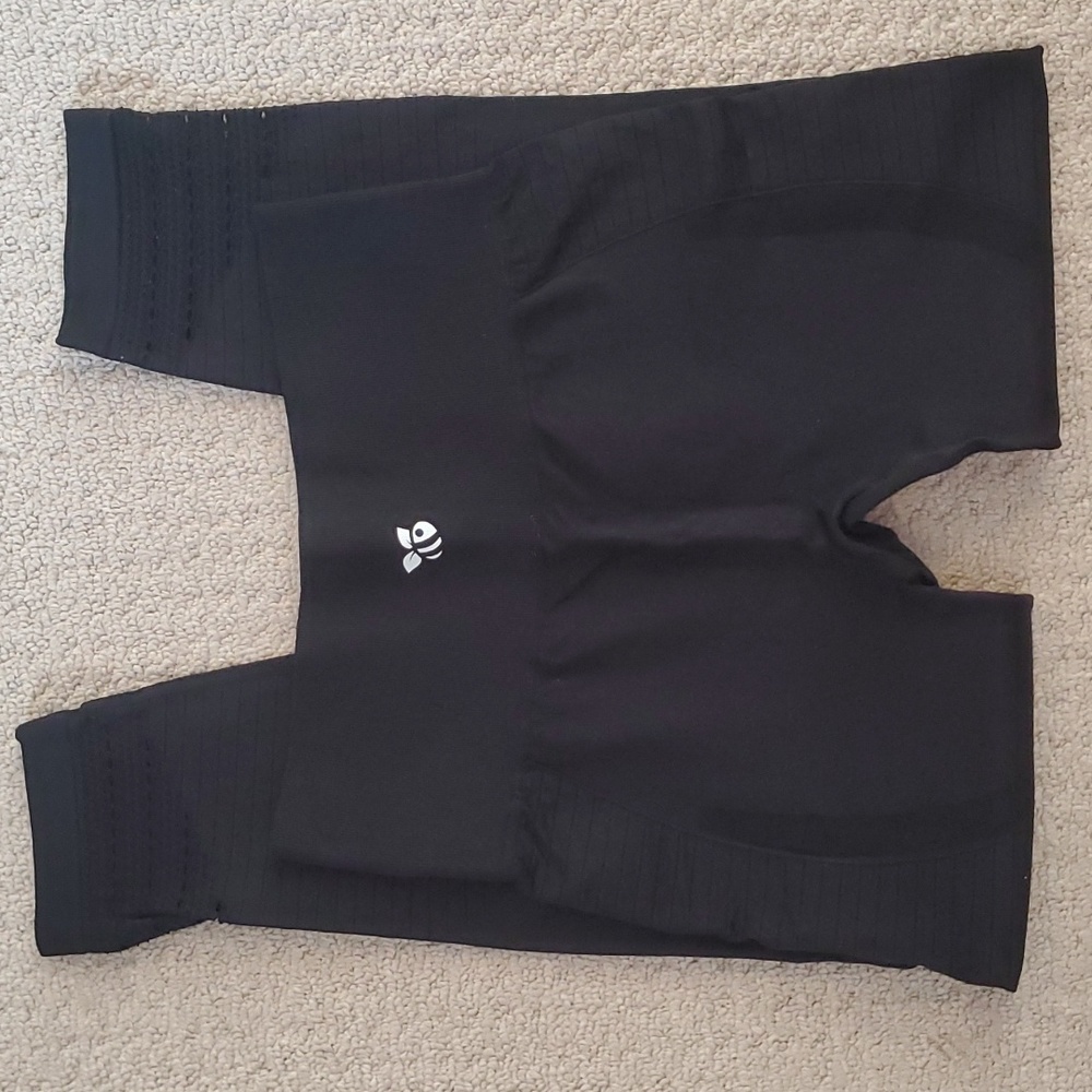 BMBLE 🐝 Black Printed Pattern Compression Leggings Tights Squat Proof Stretch